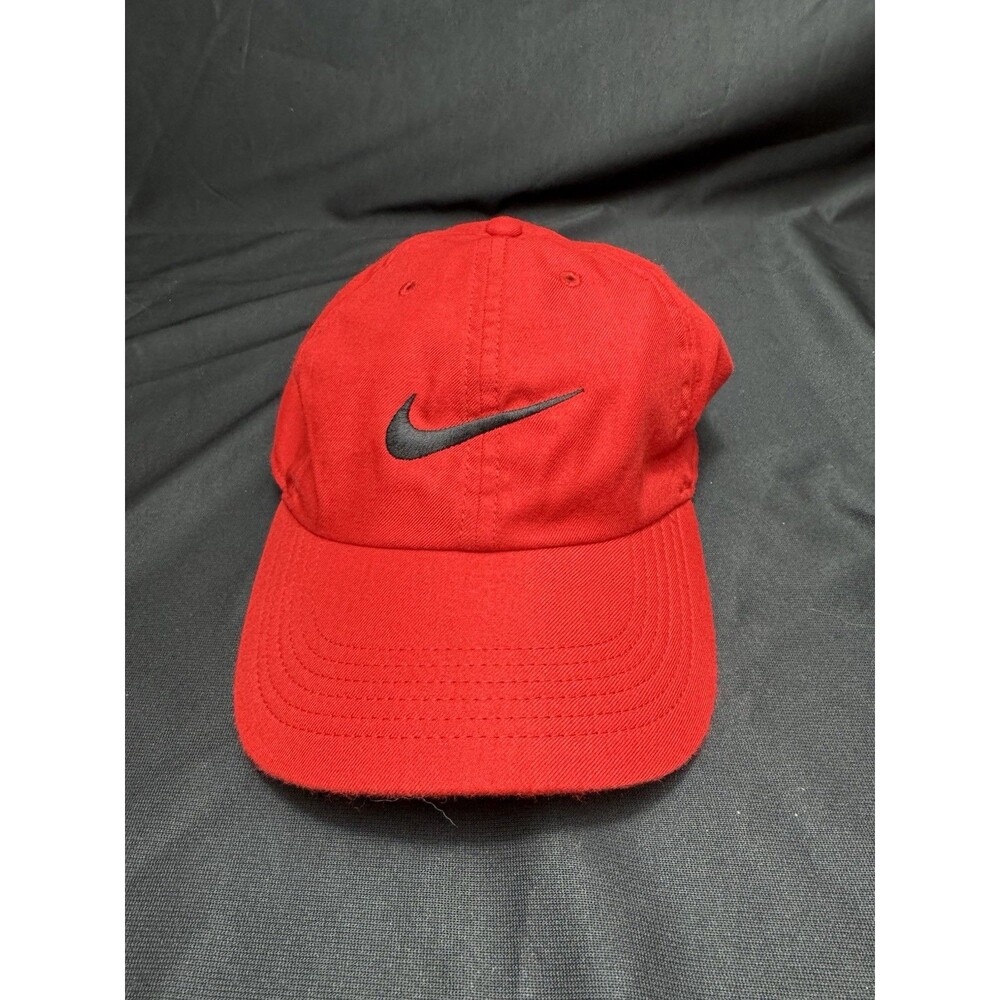 Nike Hat Cap Strapback Red Adjustable Heritage 86 Dri Fit Center Swoosh Mens